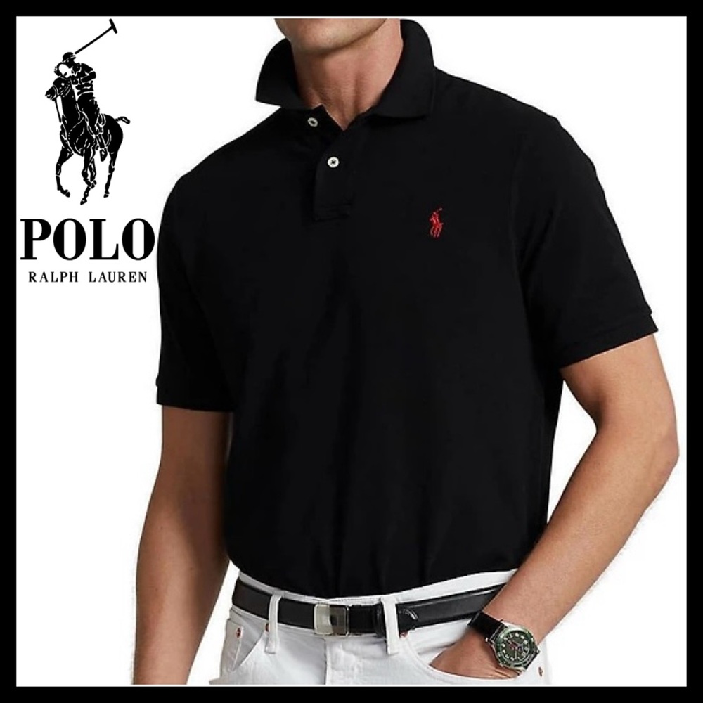 Polo Ralph Lauren Premium Cotton
Men's Black Classic-Fit Polo Size (XL)